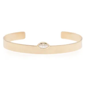 14k Marquise Diamond Wide Cuff