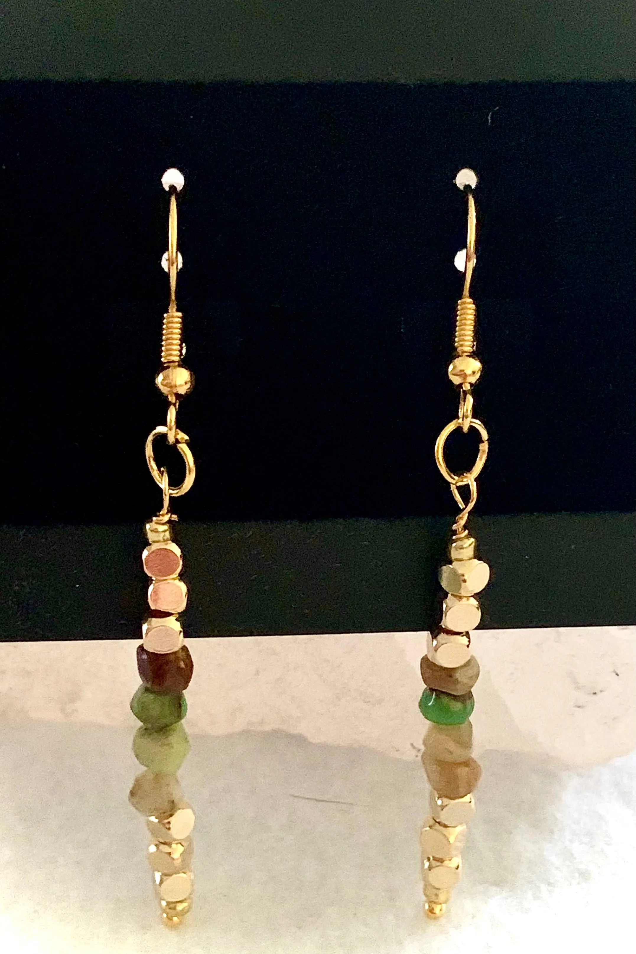 Abby Handmade Raw Emerald Earrings