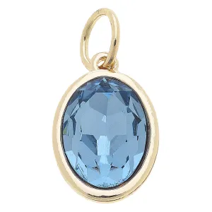 Canvas Style Glass Charm  Ruby or Blue Topaz