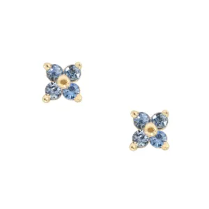 Clover Studs, Light Blue Sapphire