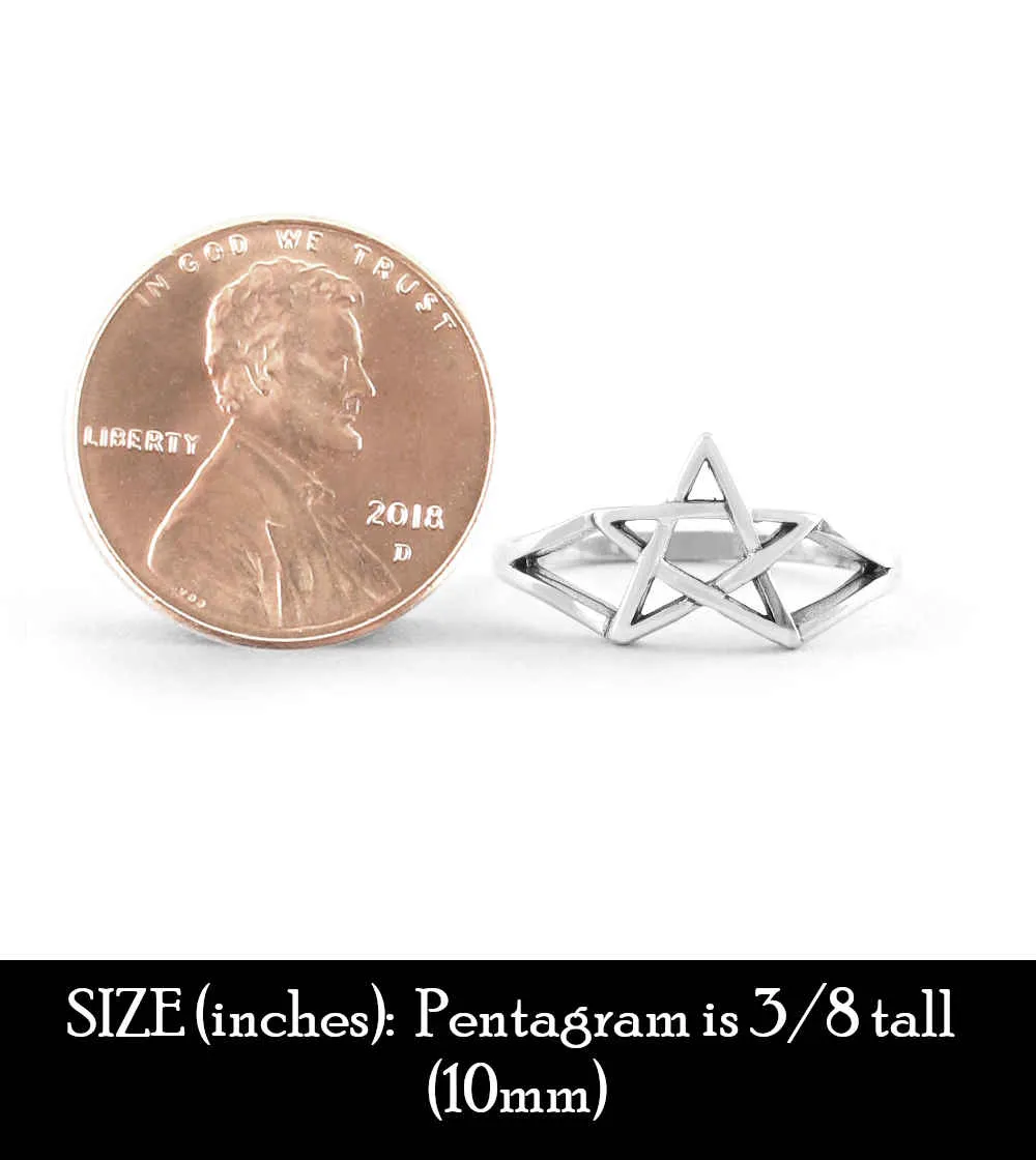 Cut-Out Pentagram / Second Degree Wicca Ring