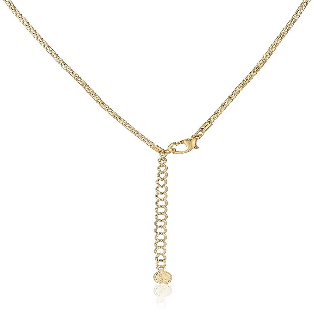 Estele - 24 KT Gold plated Pendant Set with Austrian Crystals and Ruby stones
