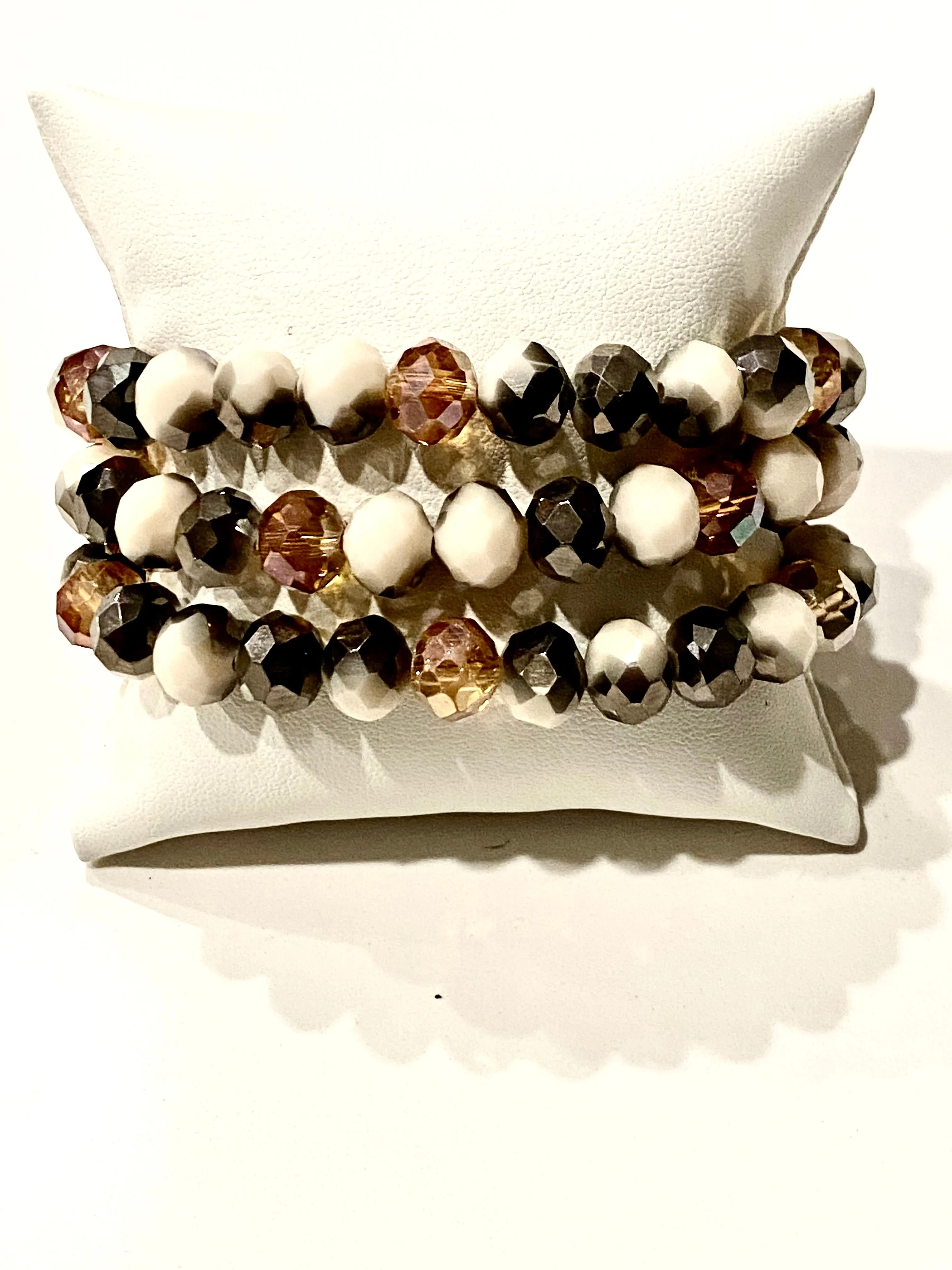 Gorgeous Hand Beaded Crystal Stretch Bracelet