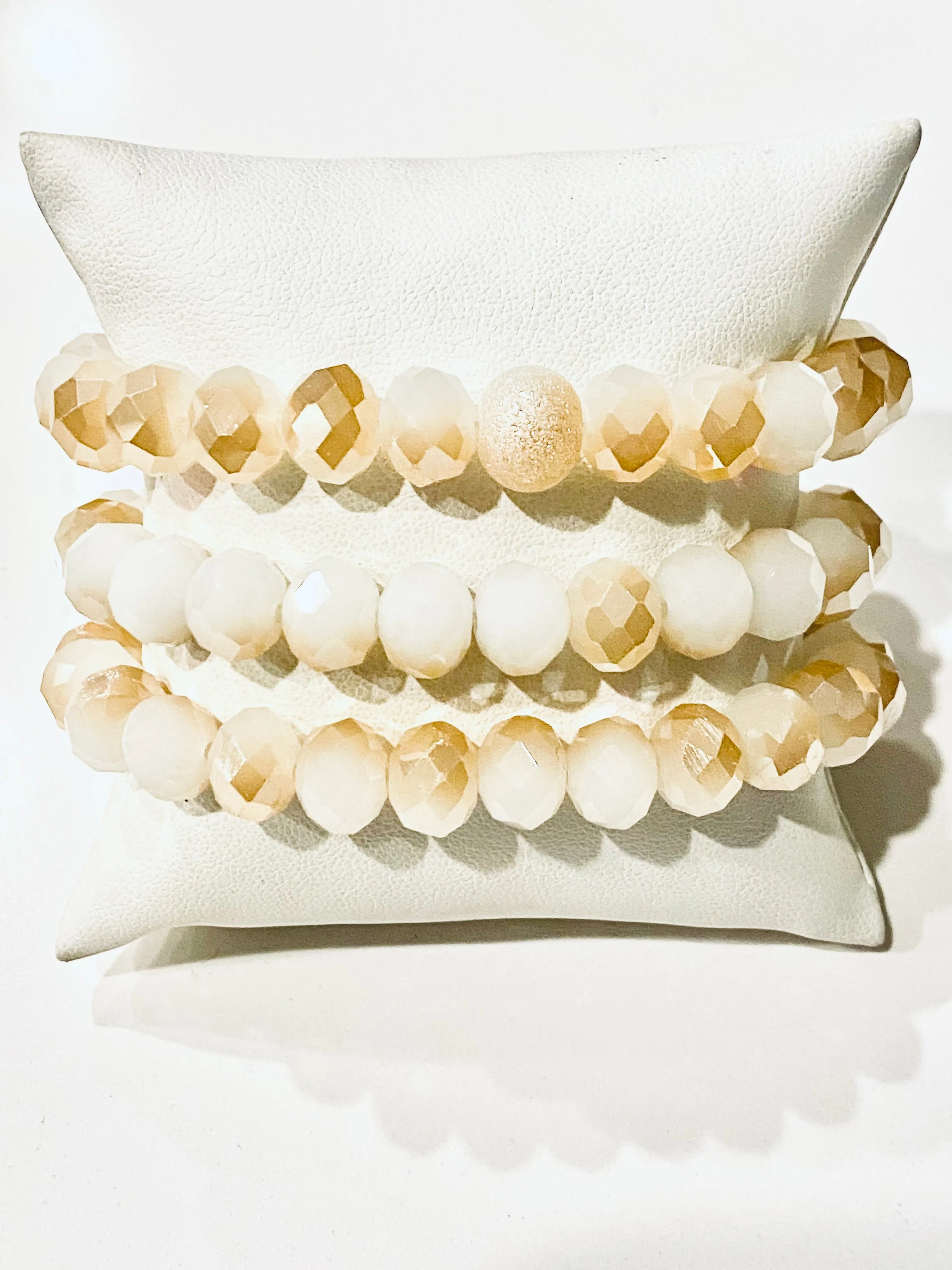 Gorgeous Hand Beaded Crystal Stretch Bracelet