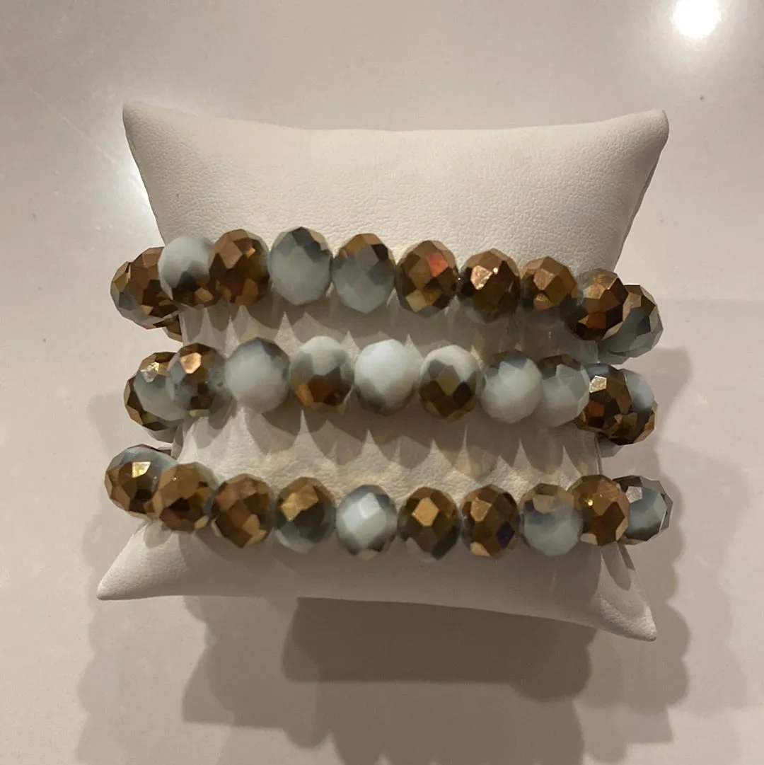 Gorgeous Hand Beaded Crystal Stretch Bracelet