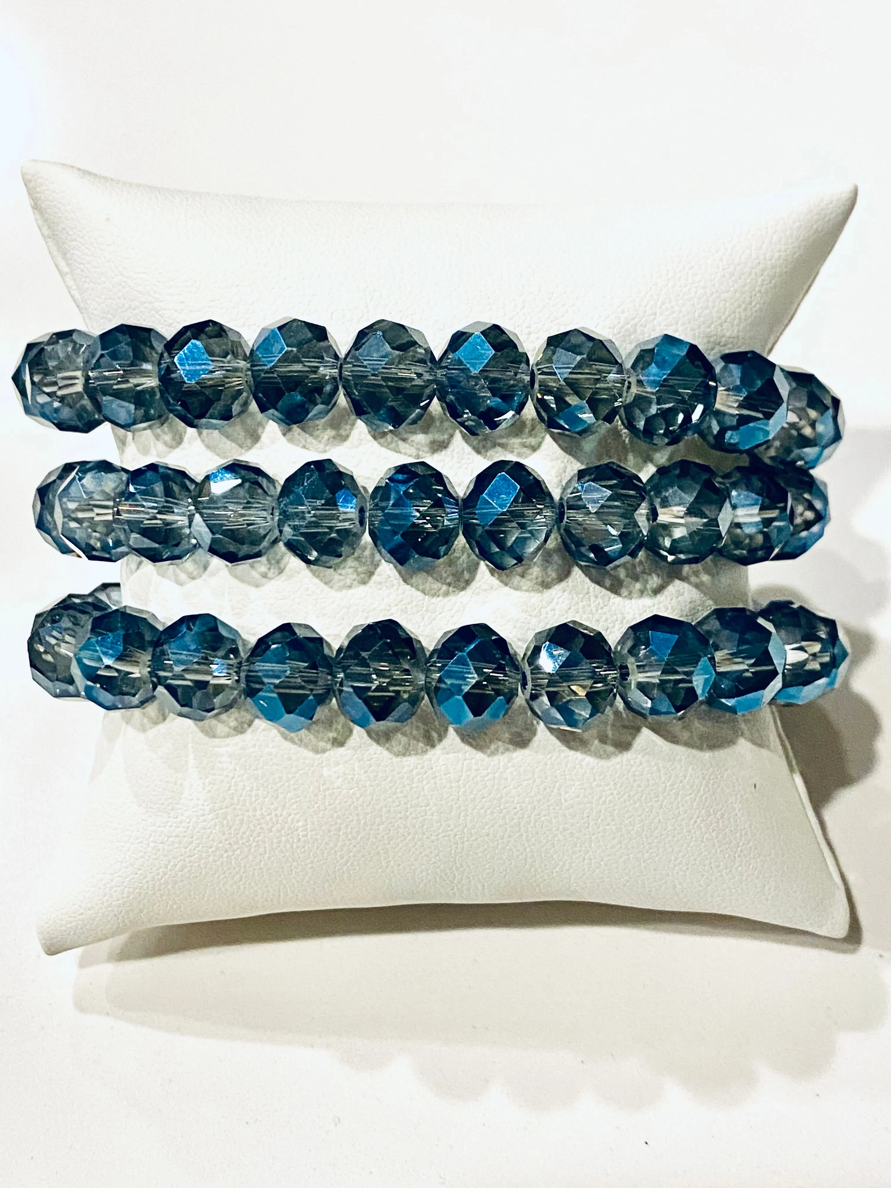 Gorgeous Hand Beaded Crystal Stretch Bracelet
