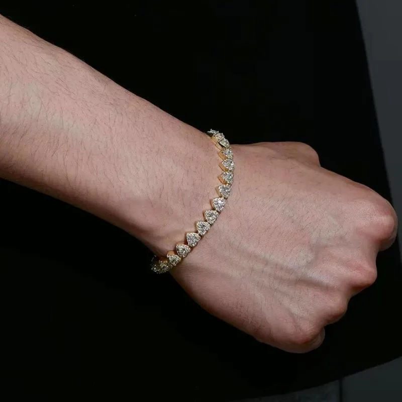 Heart Tennis Bracelet - 4mm Gold