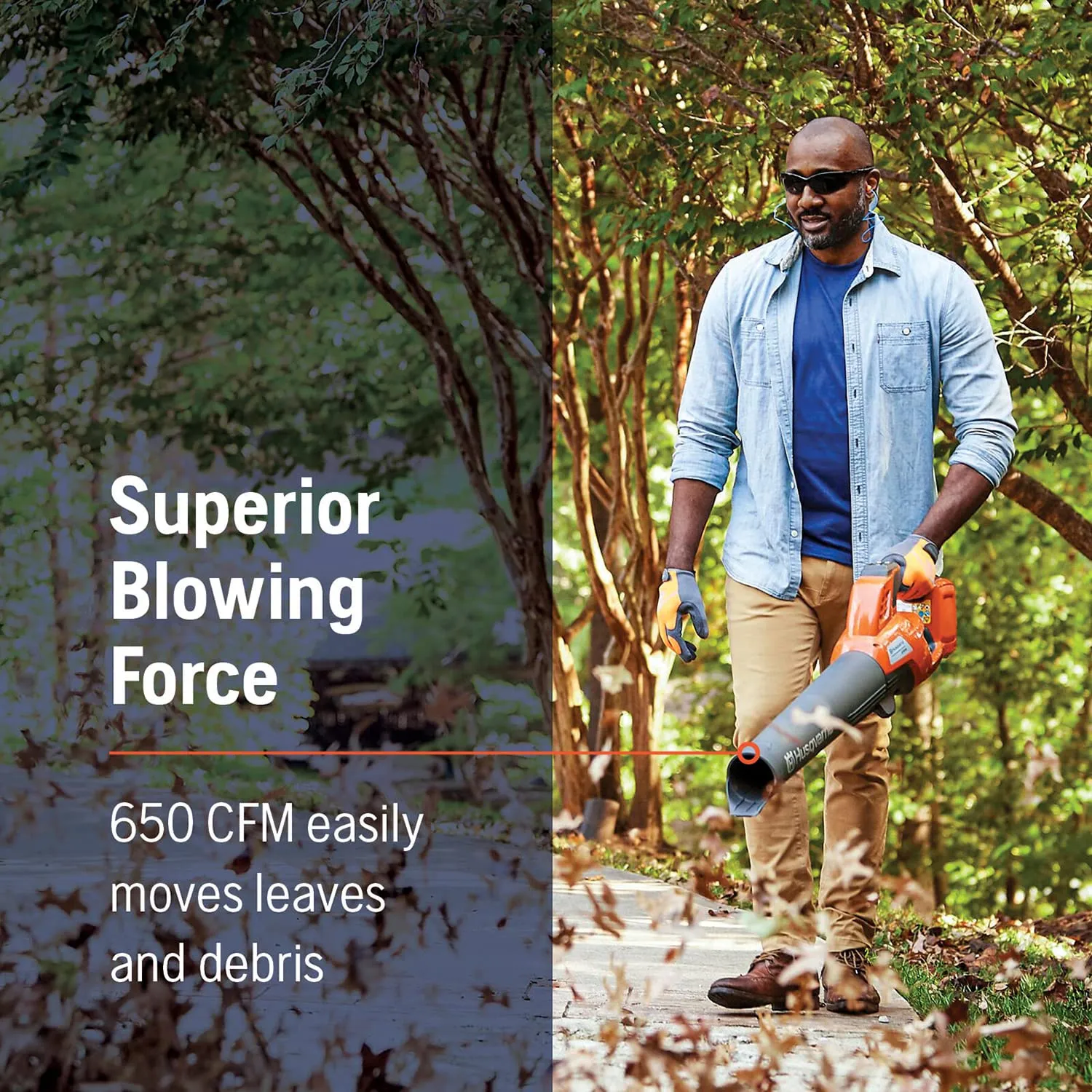 Husqvarna 230iB Battery Powered Cordless Leaf Blower, 136-MPH 650-CFM Electric Leaf Blower with Brushless Motor and Quiet Operation, Battery and Charger Not Included