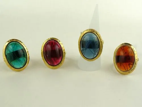 Kenneth Jay Lane Vintage Inspired 22k Gold Ring Amethyst or Ruby