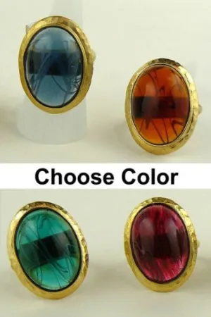 Kenneth Jay Lane Vintage Inspired 22k Gold Ring Amethyst or Ruby