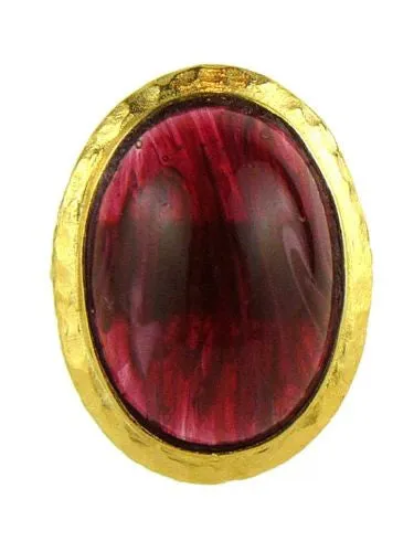 Kenneth Jay Lane Vintage Inspired 22k Gold Ring Amethyst or Ruby