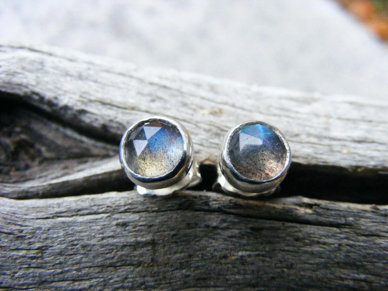 Labradorite Sterling Silver Studs Post Earrings