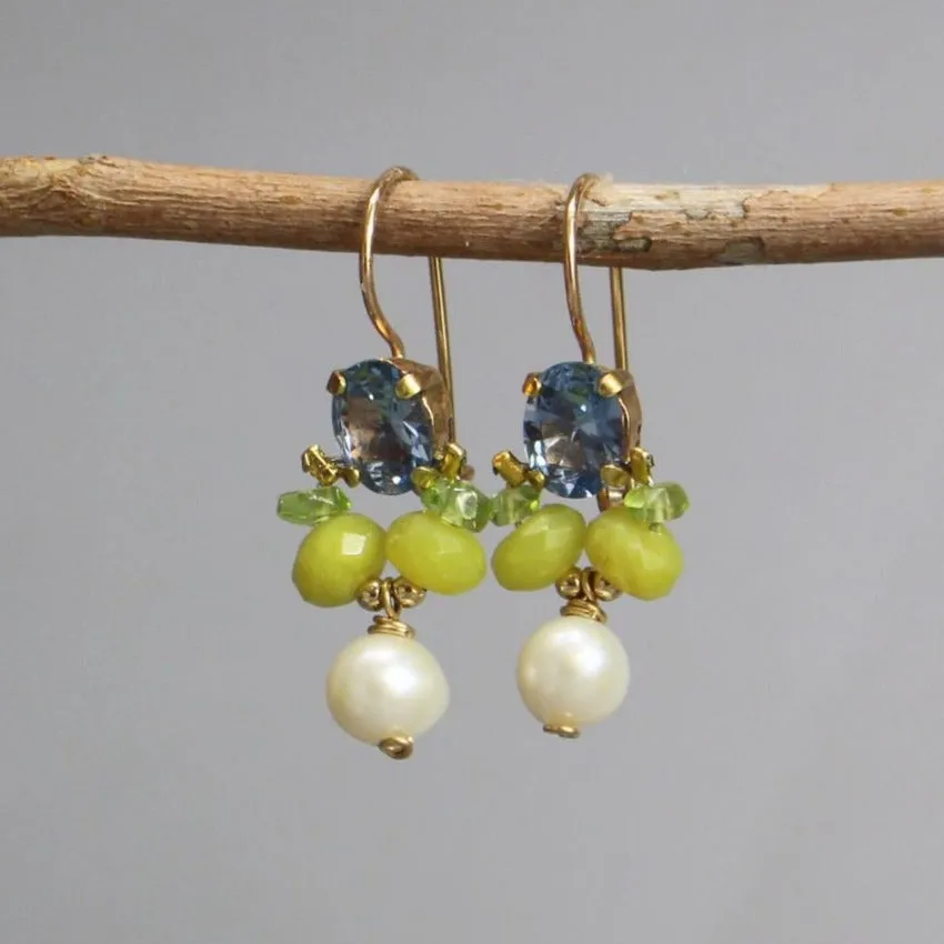 Light Blue Zircon Angel Earrings