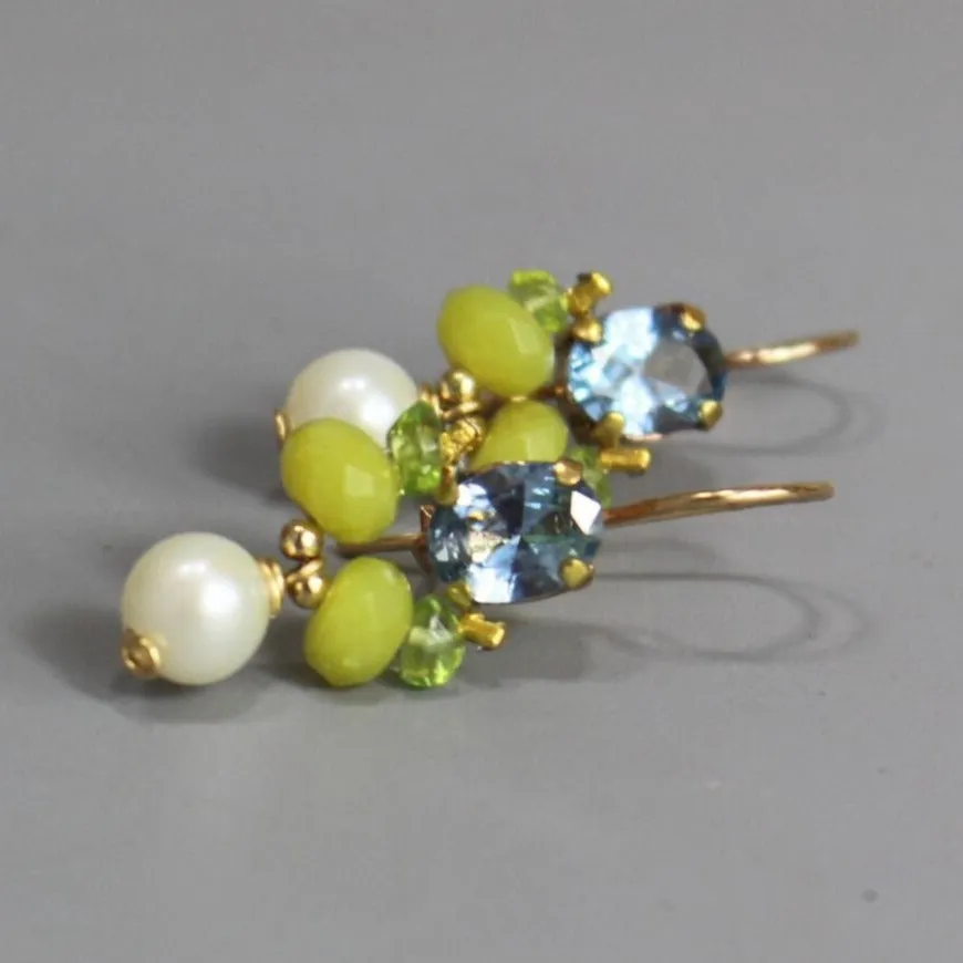 Light Blue Zircon Angel Earrings