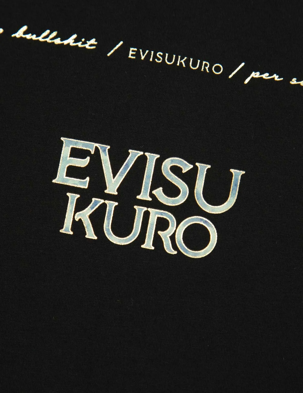 Multi Logo Foil Print Asymmetric T-Shirt