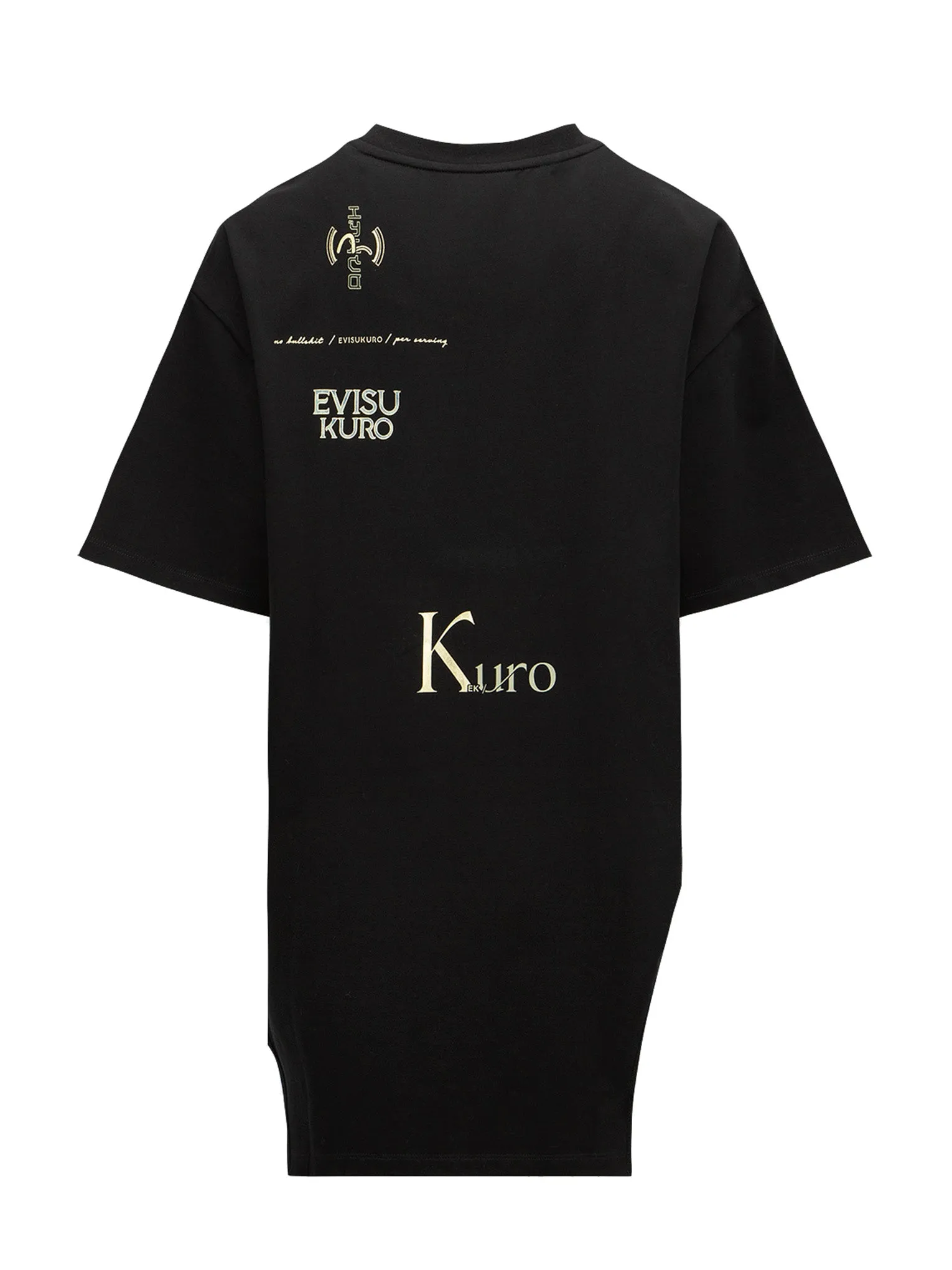 Multi Logo Foil Print Asymmetric T-Shirt