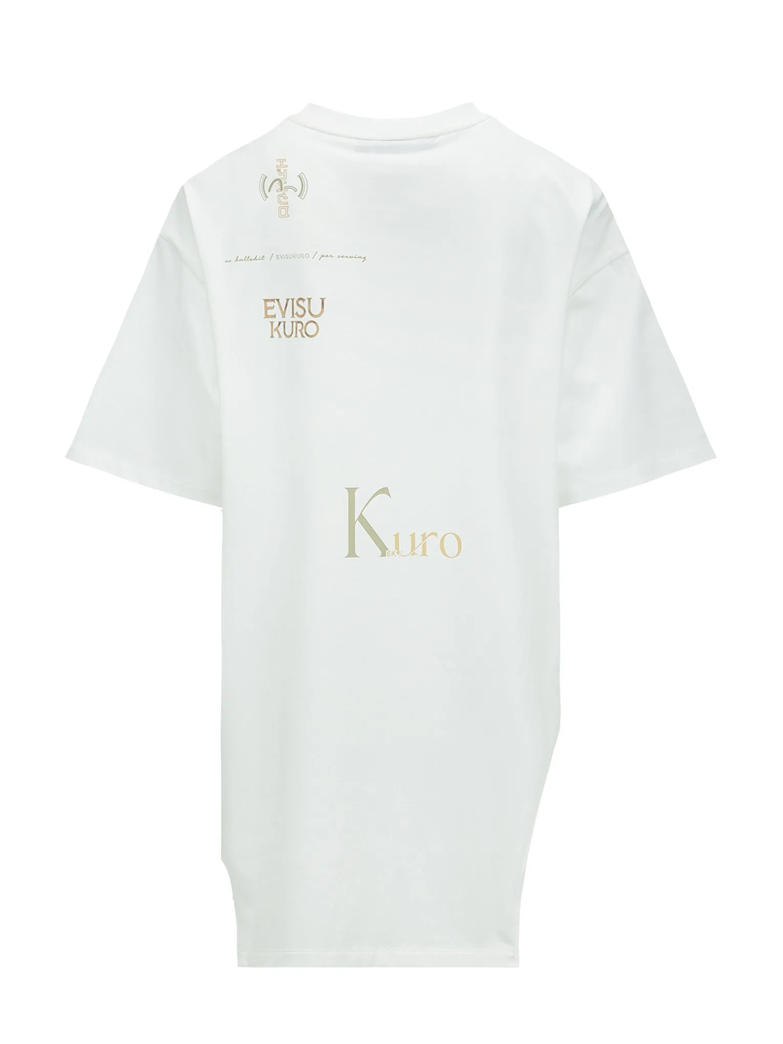 Multi Logo Foil Print Asymmetric T-Shirt