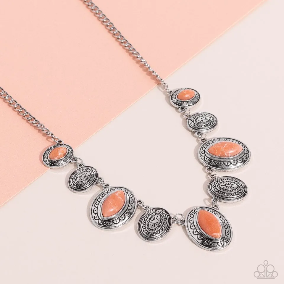 Paparazzi Necklace ~ Textured Trailblazer - Orange