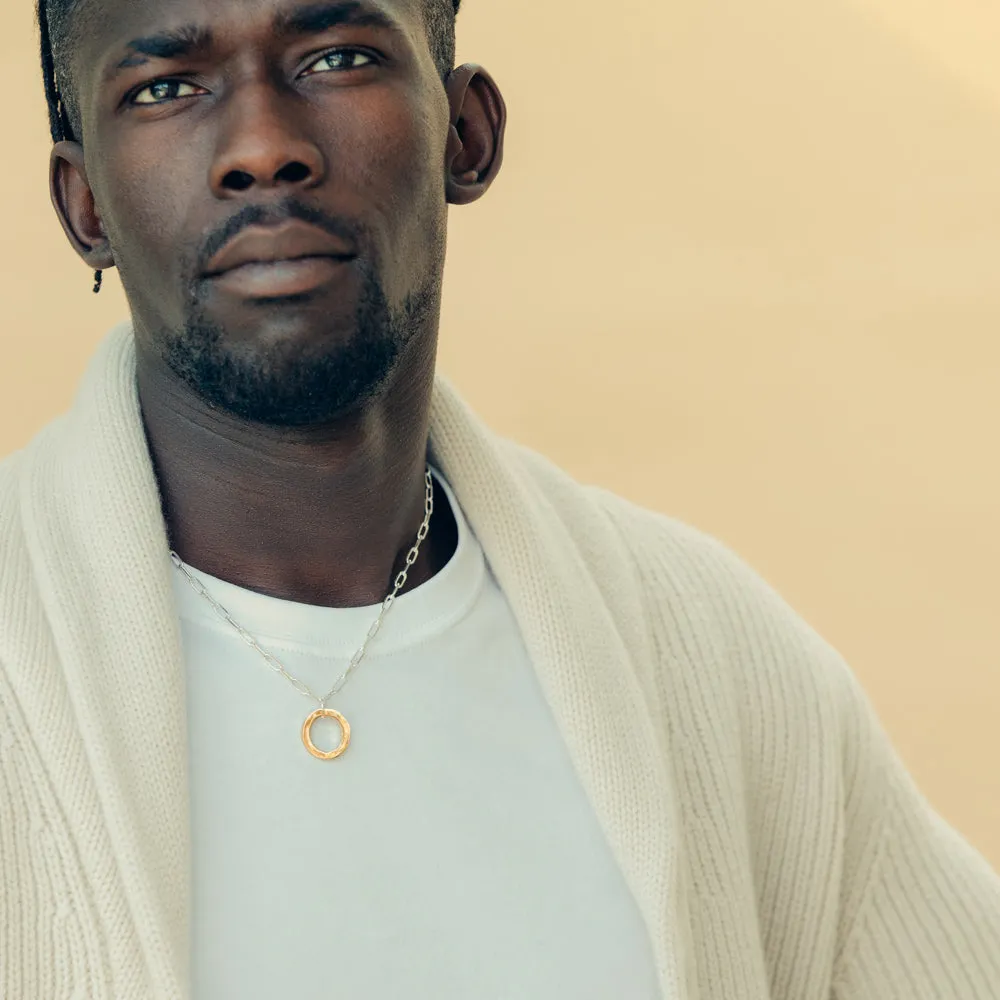 Rae gold & silver mens necklace