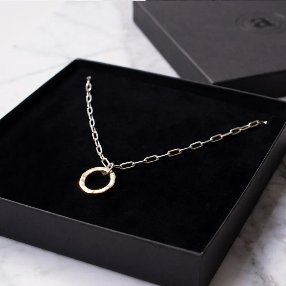 Rae gold & silver mens necklace