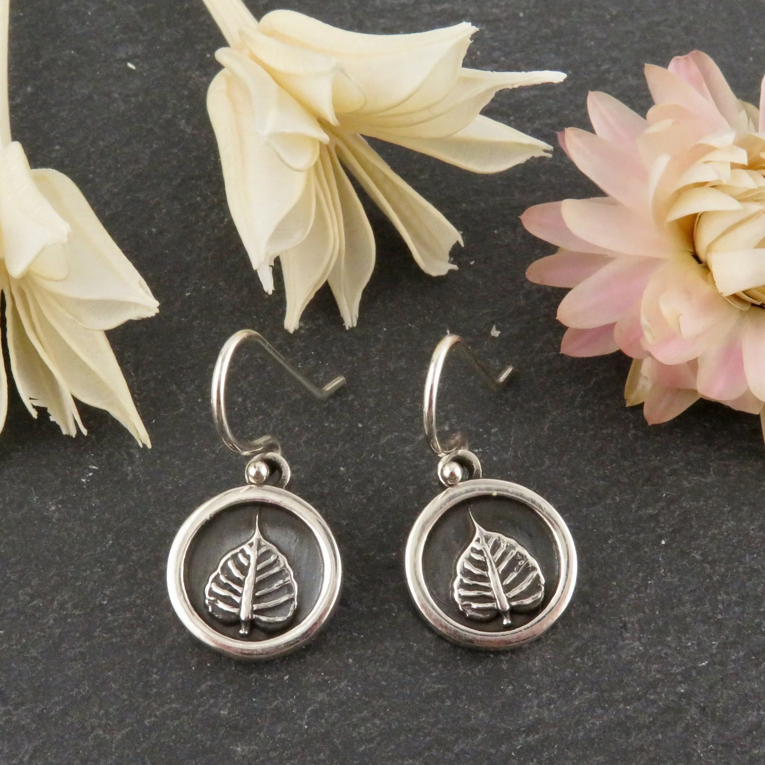 Round Leaf Earrings
