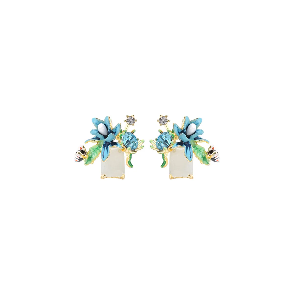 Siberian Iris Blue Earrings