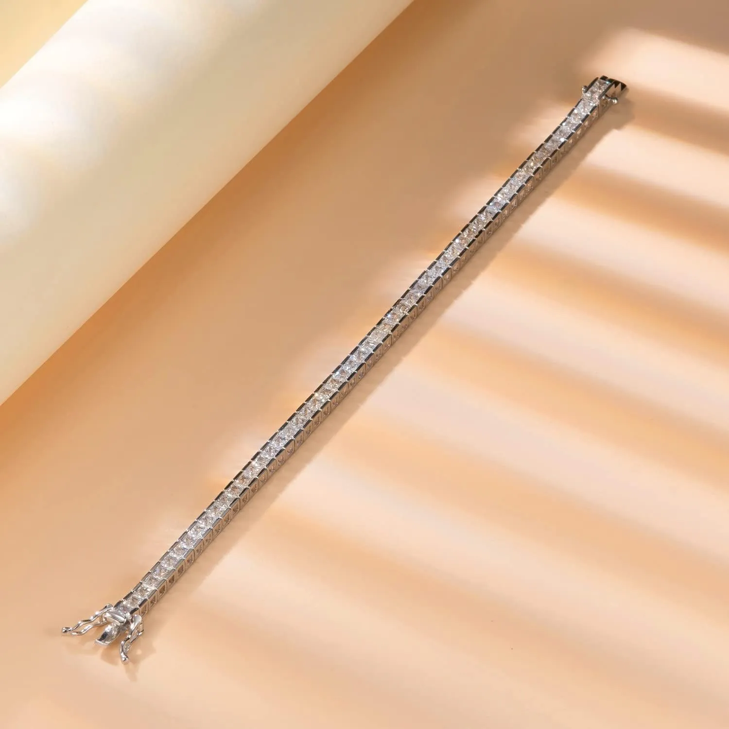 Tennis Bracelet for Women, Sterling Silver 3.0MM Diamond Tennis Bracelets for Women Cubic Zirconia Bezel Bride Wedding Bracelet (6.75-7.25 Inch)