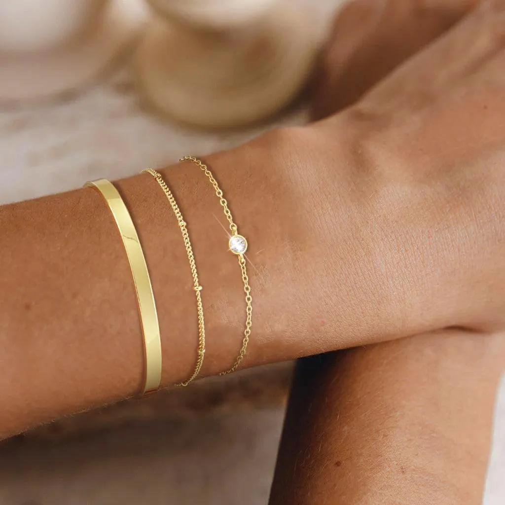 Tewiky Stackable Bracelets for Women-14K Gold Plated Dainty Bangle Stack Trendy Tennis Cuff Diamond Chain Bracelet Set Non Tarnish Jewelry