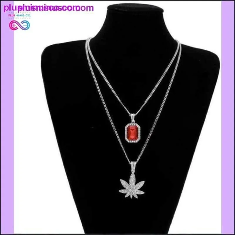 Weed Pendant Necklace With 24" Cuban Chain Hiphop Rapper