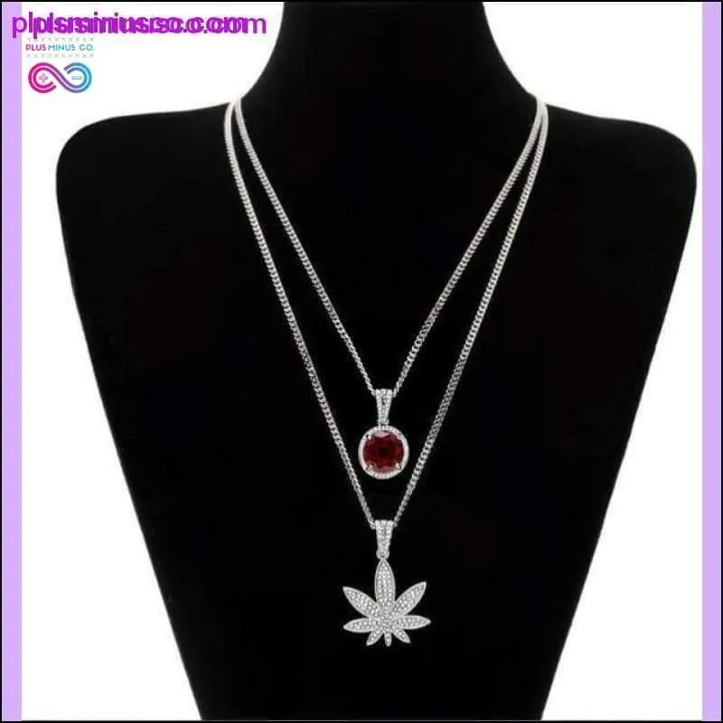 Weed Pendant Necklace With 24" Cuban Chain Hiphop Rapper