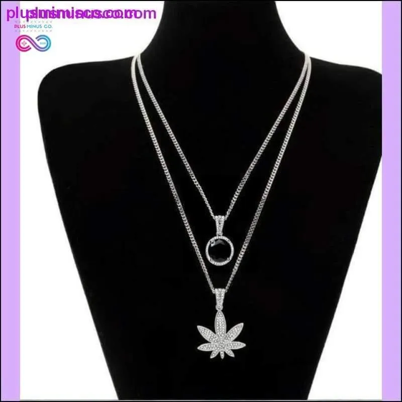 Weed Pendant Necklace With 24" Cuban Chain Hiphop Rapper