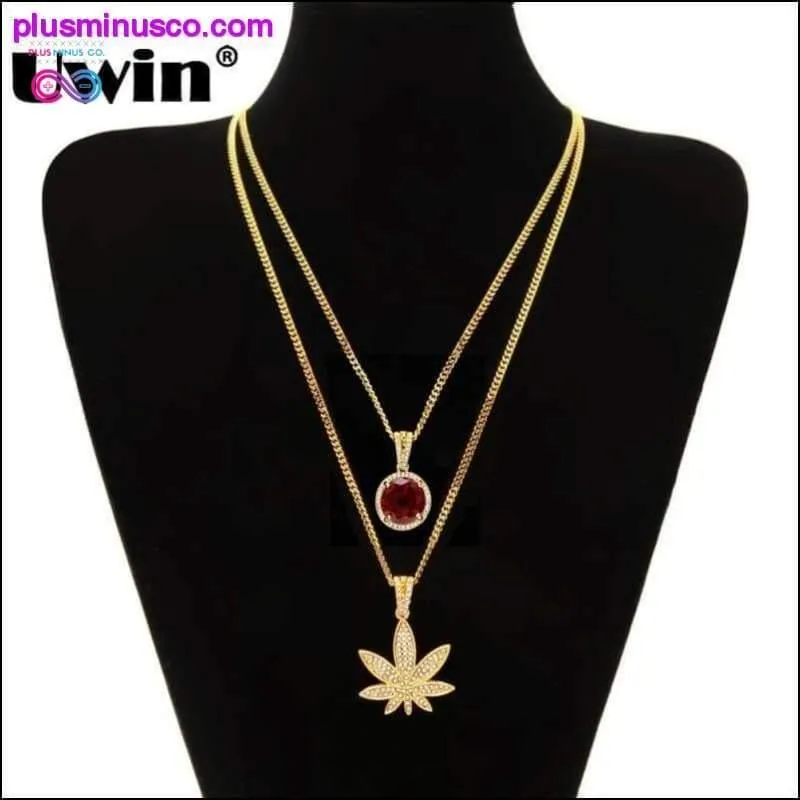Weed Pendant Necklace With 24" Cuban Chain Hiphop Rapper