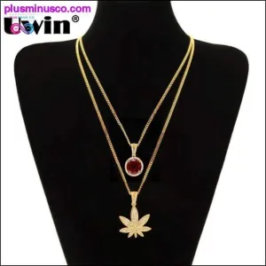 Weed Pendant Necklace With 24" Cuban Chain Hiphop Rapper